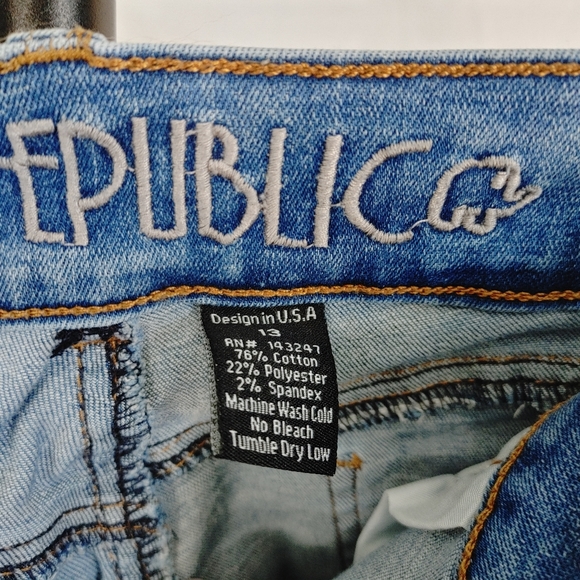 Blue Republic Embroidered Skinny Jeans Juniors 9 11 Womens Medium Floral Stretch - Picture 4 of 11